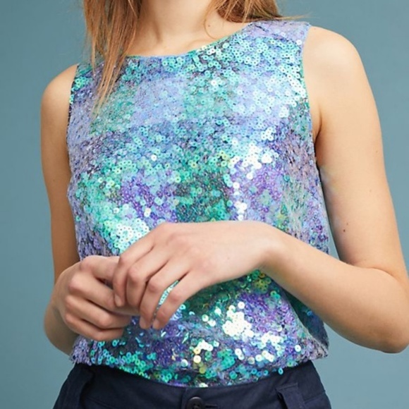 Anthropologie Amatheia Sequin Top new - Picture 2 of 7